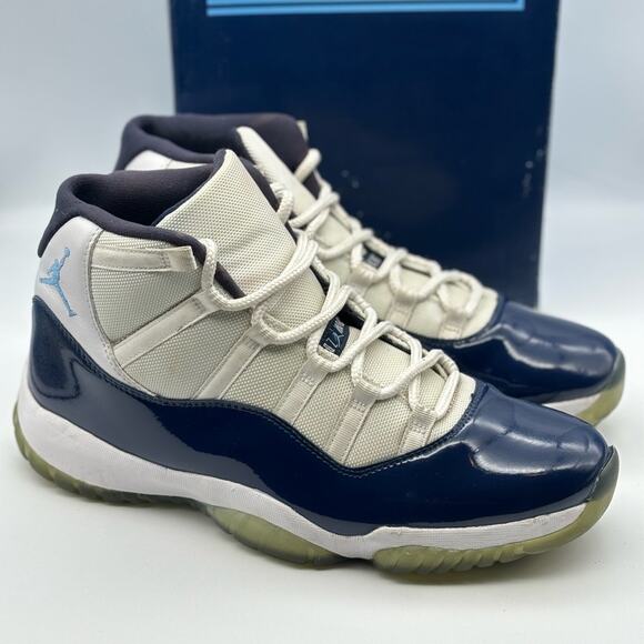 Nike Air Jordan 11 XI Retro 378037-123 White University Blue Size 13 - Picture 1 of 16